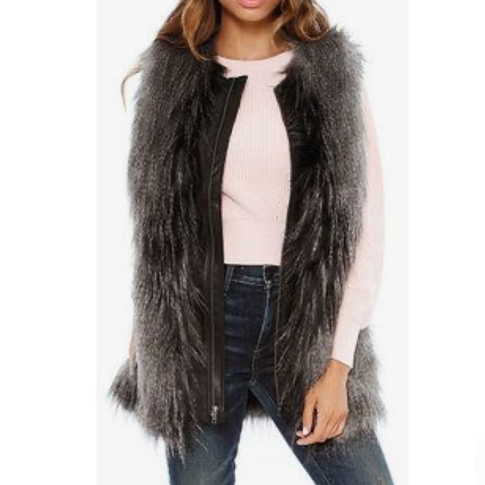 JET John Eshaya Black Fur Vest. M/L
